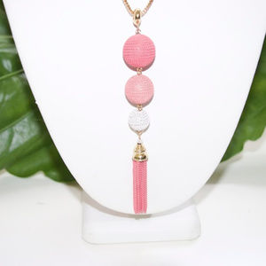 Necklace Pendant 3 Balls Pink French Fashion Jewel